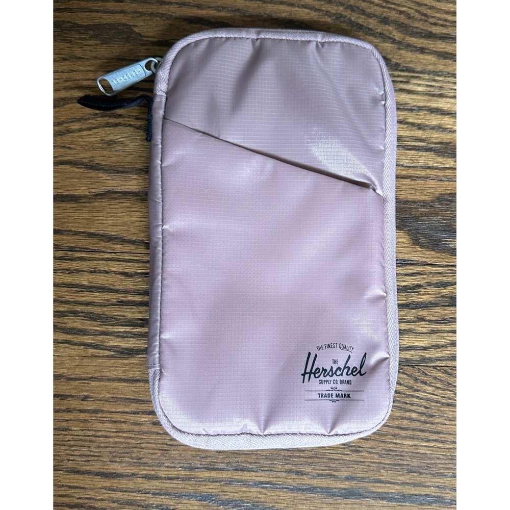 Herschel Raynor Passport Wallet Women OS Pink Travel Organizer Case Tech Pouch